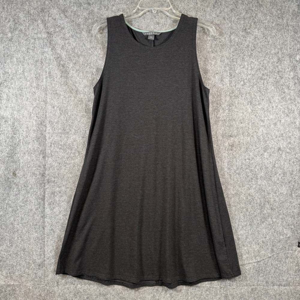 Free Fly Bamboo Flex Tank Dress Womens XL Heather Grey Casual Comfort Outdoor